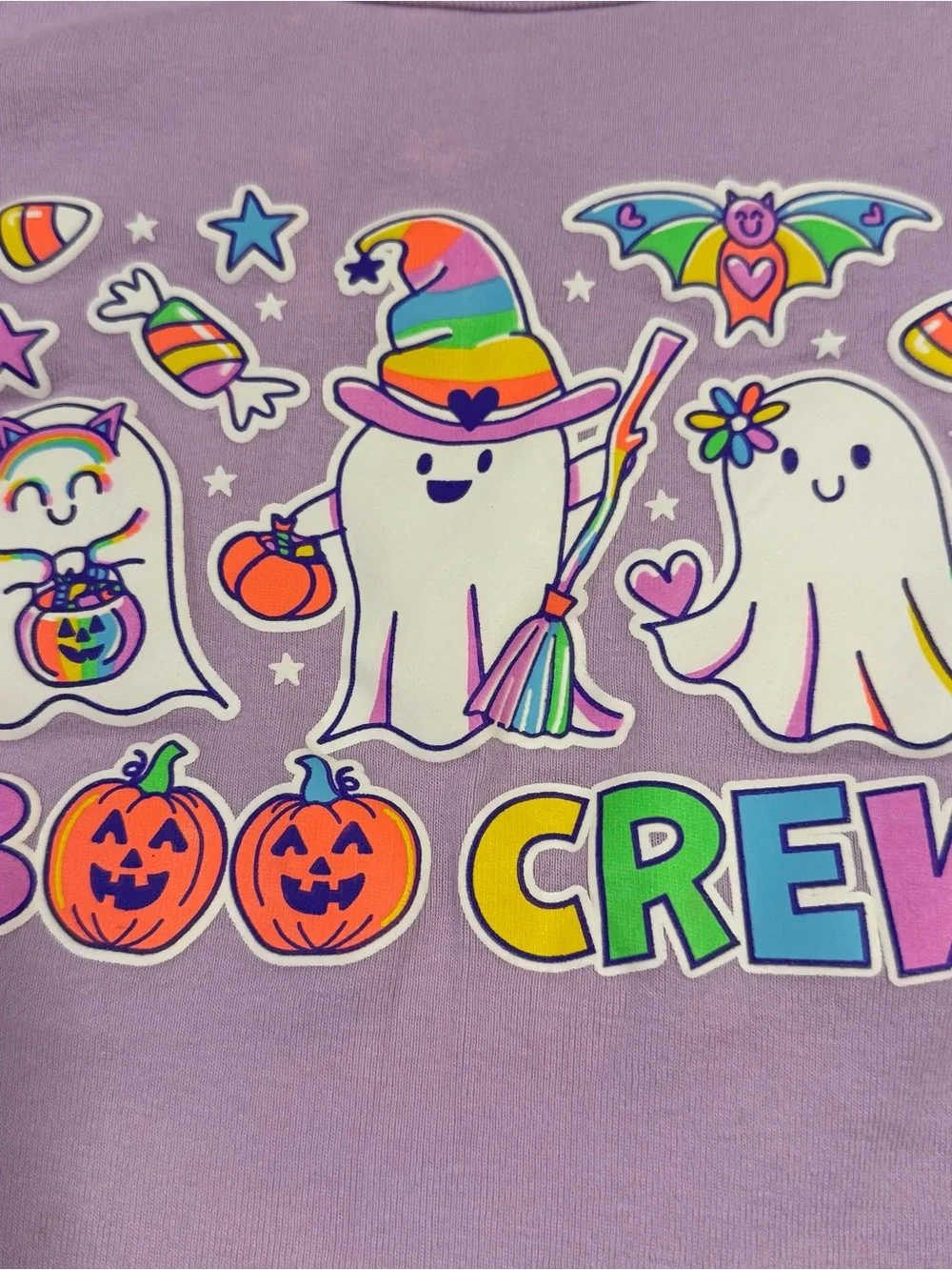 Girls Sz 8 Halloween Rainbow Ghost  Purple Long Sleeve Pajama Set PJ Place